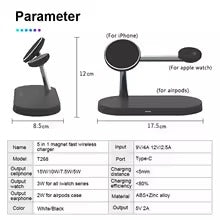 Soporte De Cargador Inalámbrico 3 En 1 Para Iphone 12 13 14 15 16 Estación De Carga Rápida Para Apple Watch 10 9 8 7 6 5 4 Airpods 2 3 Pro