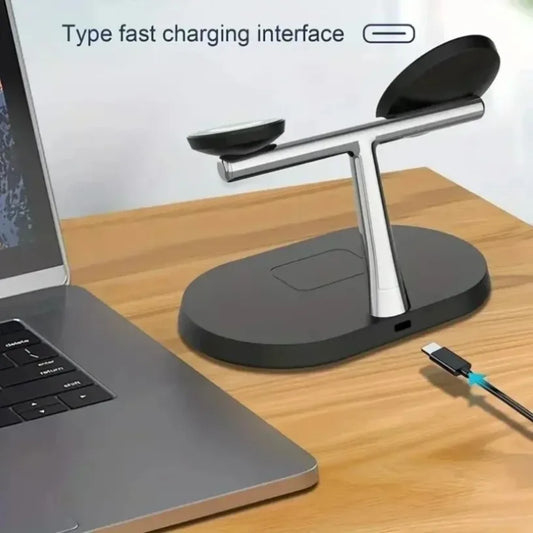 Cargador Inalámbrico De Teléfono Magnético 3 En 1, Base De Carga Rápida Para Magsafe Iphone 16 15 14 13 12 Samsung Apple/Galaxy Watch