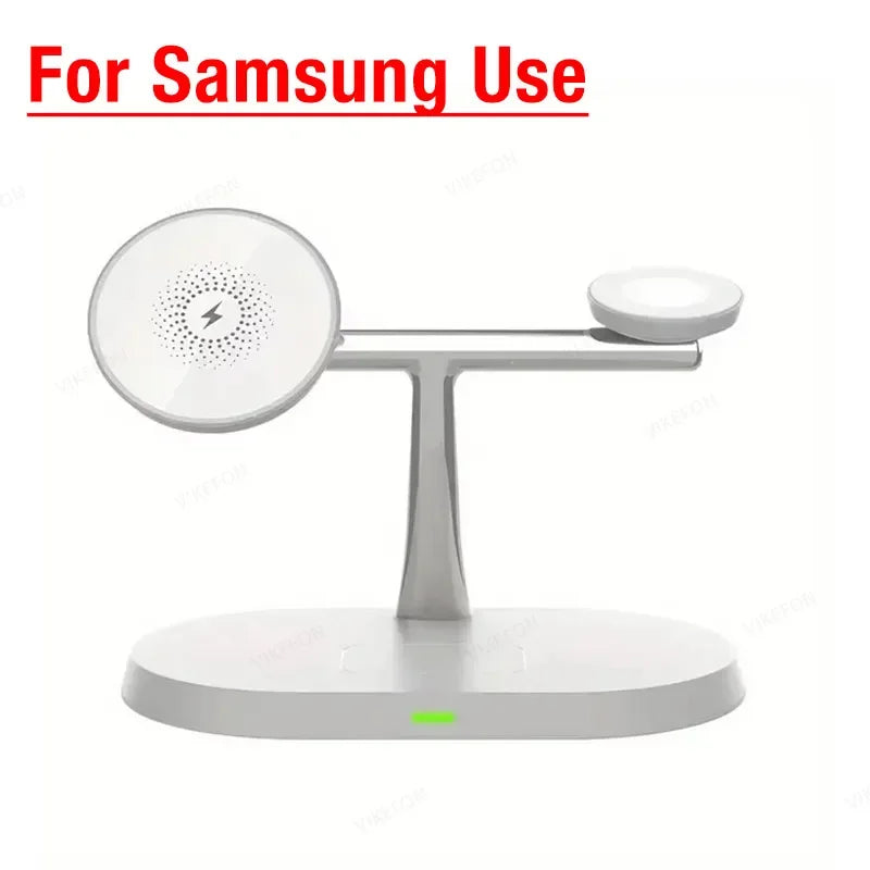 Cargador Inalámbrico De Teléfono Magnético 3 En 1, Base De Carga Rápida Para Magsafe Iphone 16 15 14 13 12 Samsung Apple/Galaxy Watch