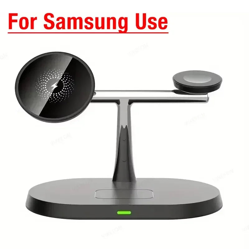 Cargador Inalámbrico De Teléfono Magnético 3 En 1, Base De Carga Rápida Para Magsafe Iphone 16 15 14 13 12 Samsung Apple/Galaxy Watch