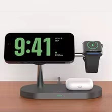 Soporte De Cargador Inalámbrico 3 En 1 Para Iphone 12 13 14 15 16 Estación De Carga Rápida Para Apple Watch 10 9 8 7 6 5 4 Airpods 2 3 Pro